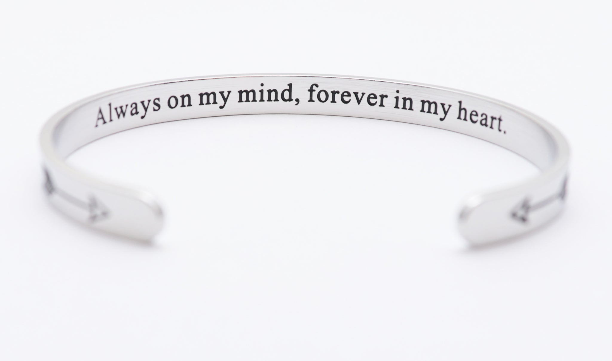 "Always on my mind, forever in my heart" Secret Message Cuff Bracelet